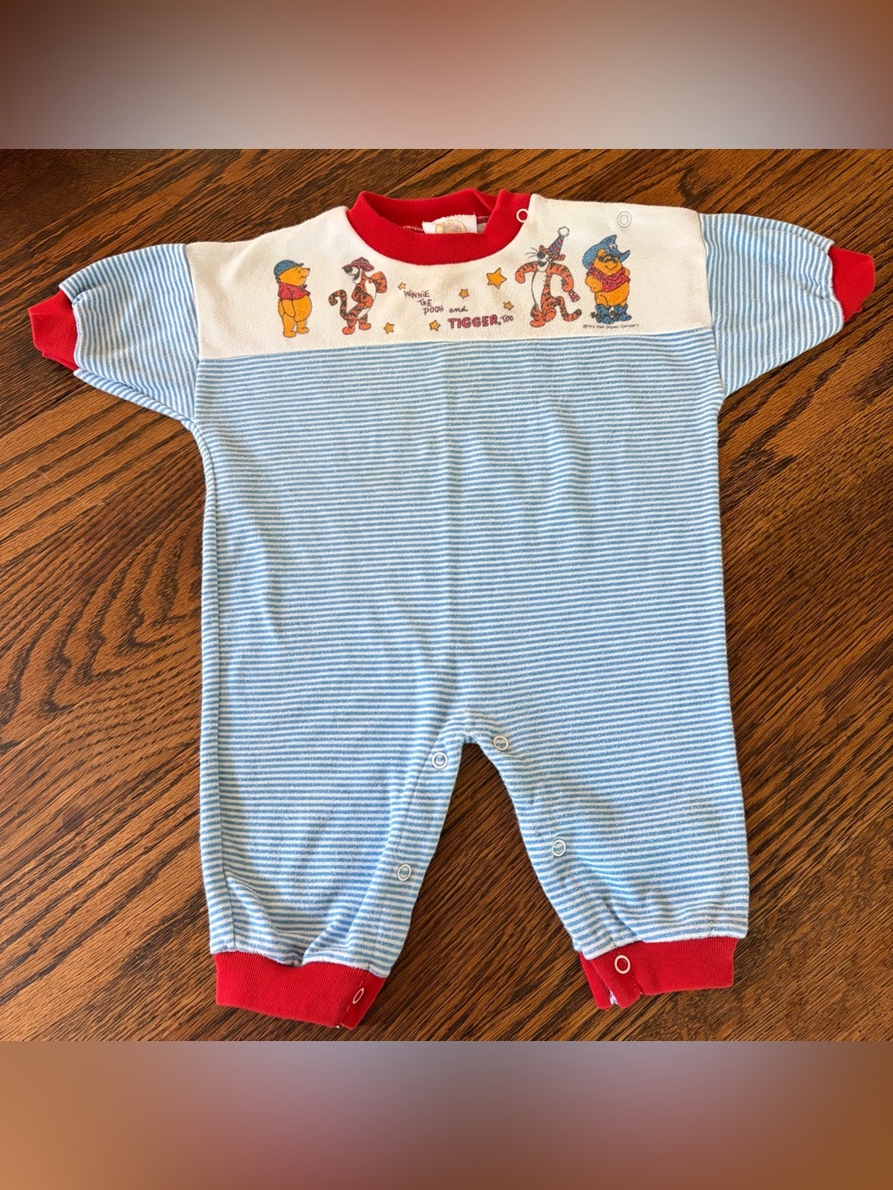 Vintage Disney Winnie-the-Pooh Newborn Striped Romper❤️